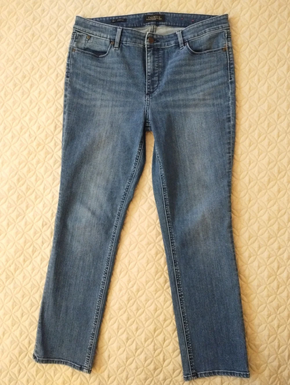 Talbots Flawless Five 5 pocket 12P Petites Straight Leg Stretch Demin Jeans